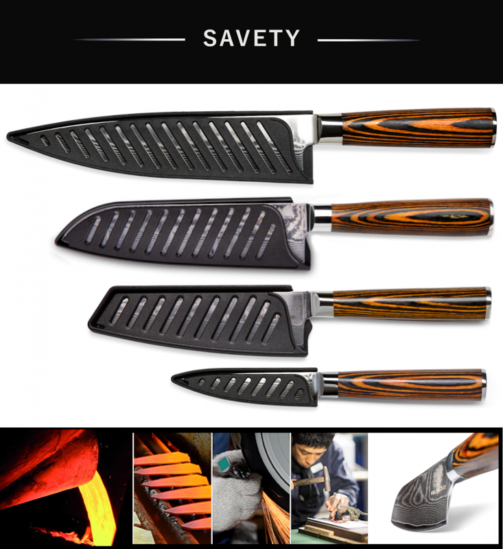 Wolfblood Zeuß Set Santoku Damastmesser Küchenmesser LH Lifestyle Kochmesser